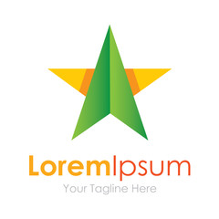 Star way success green up arrow concept elements icon logo