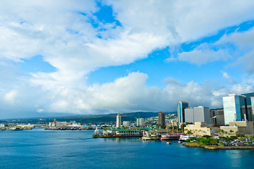Naklejka premium Beautiful view of Honolulu, Hawaii, United States