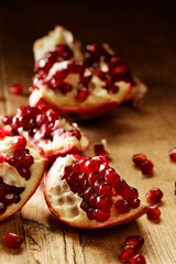 Pomegranate divided into parts