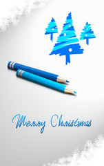 Niebieska kartka świąteczna z życzeniami