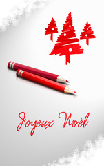 Elegancka kartka świąteczna z życzeniami w odcieniach czerwieni