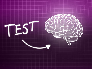 Test brain background knowledge science blackboard pink