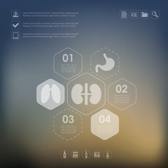 medical infographic with unfocused background
