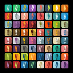 Flat design: fluorescent light bulb