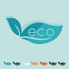 Flat design: eco sign leaf