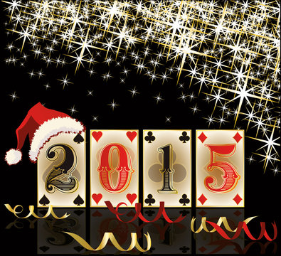 New 2015 poker year, vector illustration