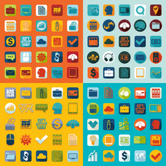 Set of business flat icons