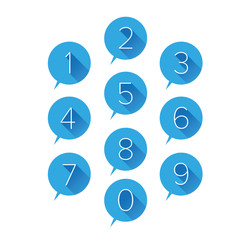 Numbers set blue. Vector illustration.