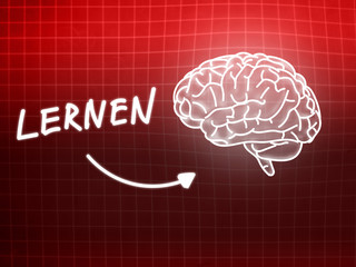 Lernen brain background knowledge science blackboard red