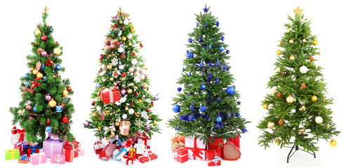 Christmas trees with gifts collage