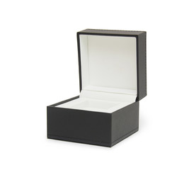 black open gift box isolated on the white background
