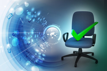 Right mark sitting comfortable computer chair