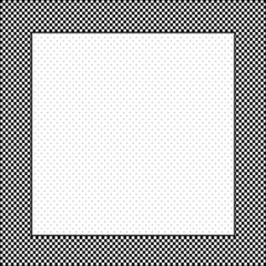 Frame, black, white gingham check, square polka dot copy space