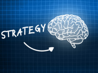 Strategy brain background knowledge science blackboard blue