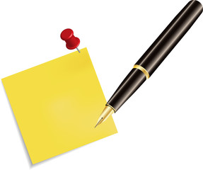Sticky Note Icon and pencil