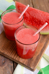 Juicy watermelon on table close-up