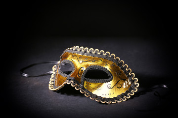 Beautiful carnival mask isolated on black