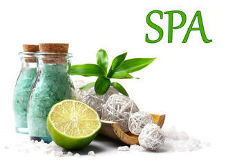 Spa setting isolated on white