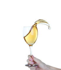 Splash of wine isolated on white