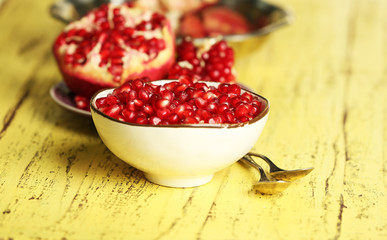 Beautiful composition with juicy  pomegranate seeds,