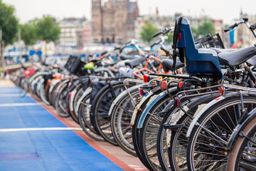 Obraz premium Parking for bikes in Amsterdam