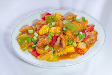 Sweet and sour sauce fried with pork