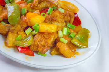 Sweet and sour sauce fried with pork