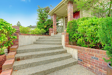 Entrance porch with stairs