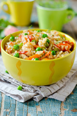 Pilaf with chicken and vegetables