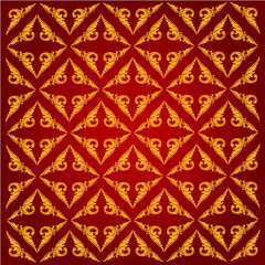 Line Thai art pattern vector illustration