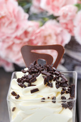 Vanilla ice cream with chocolate sprinkles