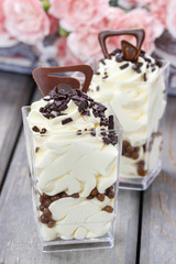 Vanilla ice cream with chocolate sprinkles