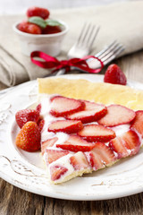 Piece of strawberry tart