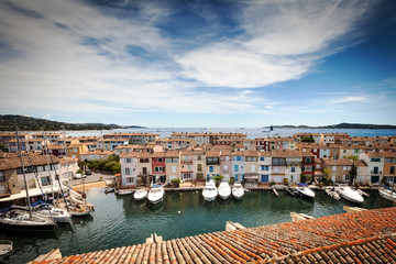 Fototapeta na wymiar Panoramic view of Port Grimaud in France