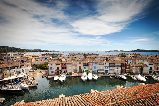 Panoramic view of Port Grimaud in France