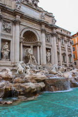 Fototapeta na wymiar Rome, Italy. One of the most famous landmarks - Trevi Fountain (