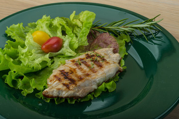 Grilled pork schnitzel