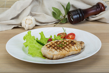 Grilled pork steak