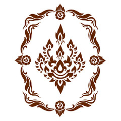 Fototapeta premium Line Thai art pattern vector illustration