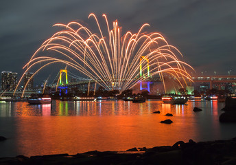 Obraz premium お台場レインボー花火2014