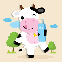 Cow Cute Character Cartoon Design