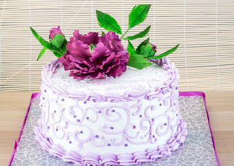 Wedding cake with flower