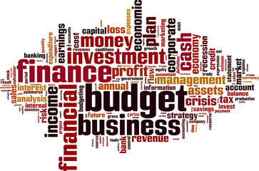 Budget word cloud concept. Vector illustration