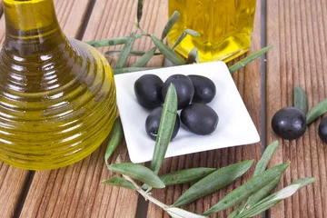 Foto op Plexiglas green and black olives © tetxu