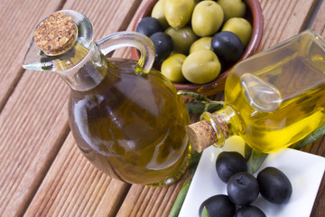 green and black olives