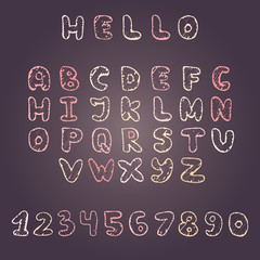 Vector hand drawn doodle font in sketch style