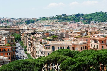 Rome city aerial view from San Angelo castle