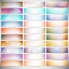 Big Abstract Colored Backgrounds Set. Modern horizontal banners