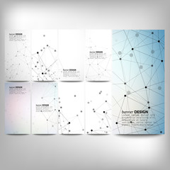 Big banners set, science backgrounds, molecule and communication