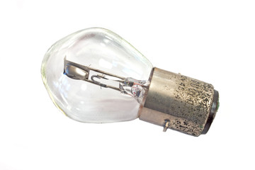 Old rusty bulb isolated on white